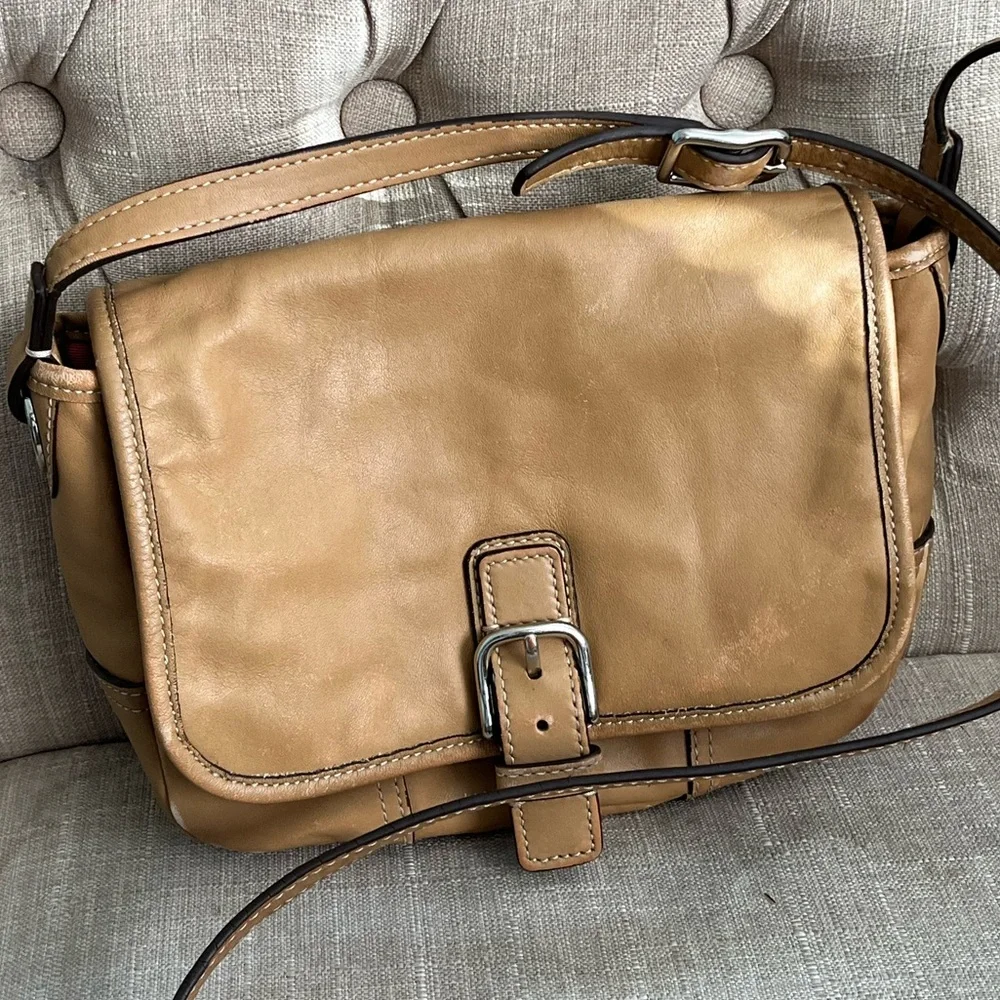 Coach Camel Leather Crossbody Bag - Picture 2 of 14